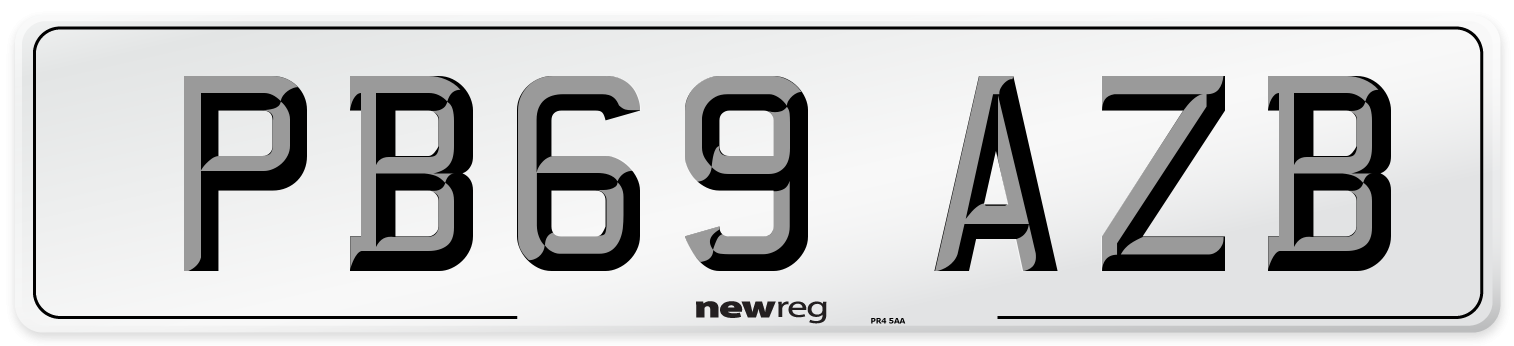 PB69 AZB Number Plate from New Reg